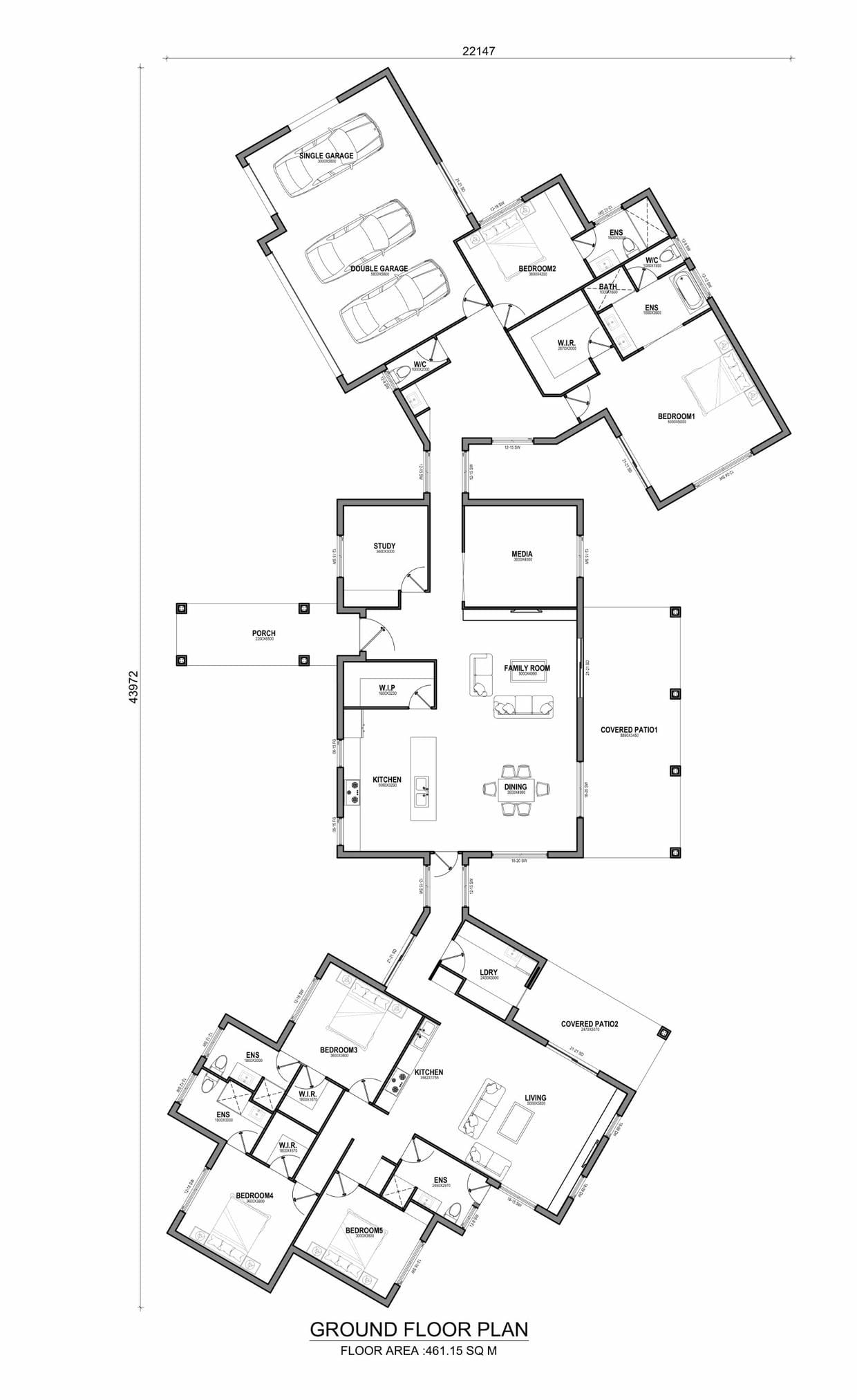 The Trifold floor plan